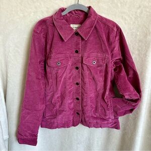L.L. Bean Mauve Pink Velvet Denim Style Fall Jacket Size Medium